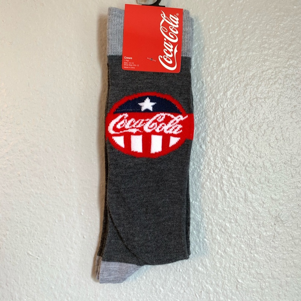 Coca Cola Red, White & Blue Novelty Crew Socks